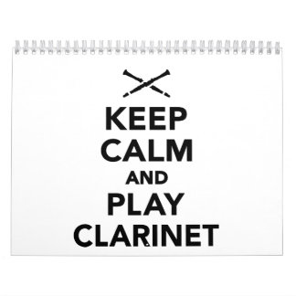 Calendrier Gardez le calme et la clarinette de jeu