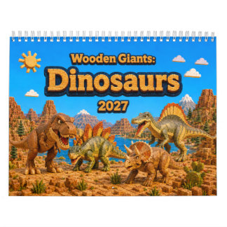 Calendrier Géants de Bois : Dinosaures 2027 | Dinosaure Color