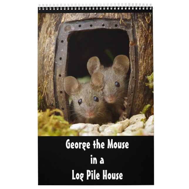 Calendrier George la souris dans une pile de log House 2020 c (Protection)