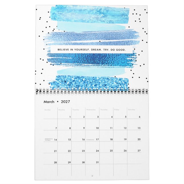 Calendrier Glam Parties scintillant (Mar 2027)