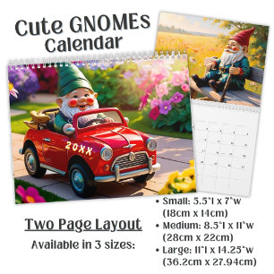 Calendrier Gnome mignon personnalisé coloré lumineux drôle Vo