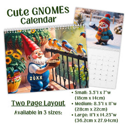 Calendrier Gnome mignon personnalisé coloré lumineux drôle Vo
