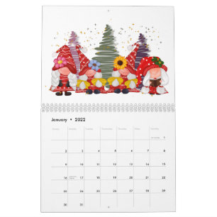 Calendrier Gnome N'Importe Quelle Année Mignonne A