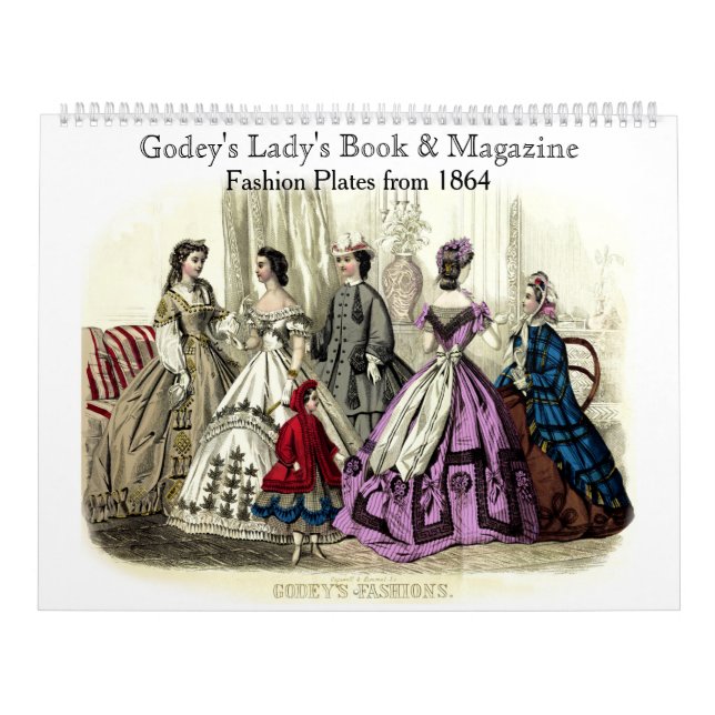 Calendrier Godey's Lady's Book & Magazine 1864 Plaques de mod (Protection)