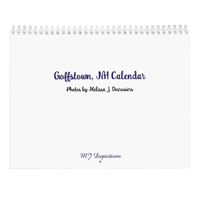 Calendrier Goffstown NH Calendar (Dos)