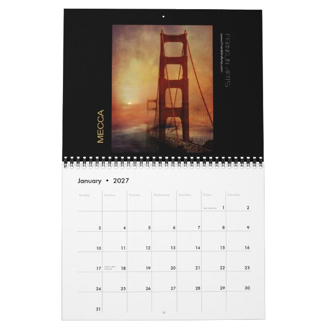 Calendrier Golden gate bridge 2013 a inspiré l'illustration (Jan 2027)