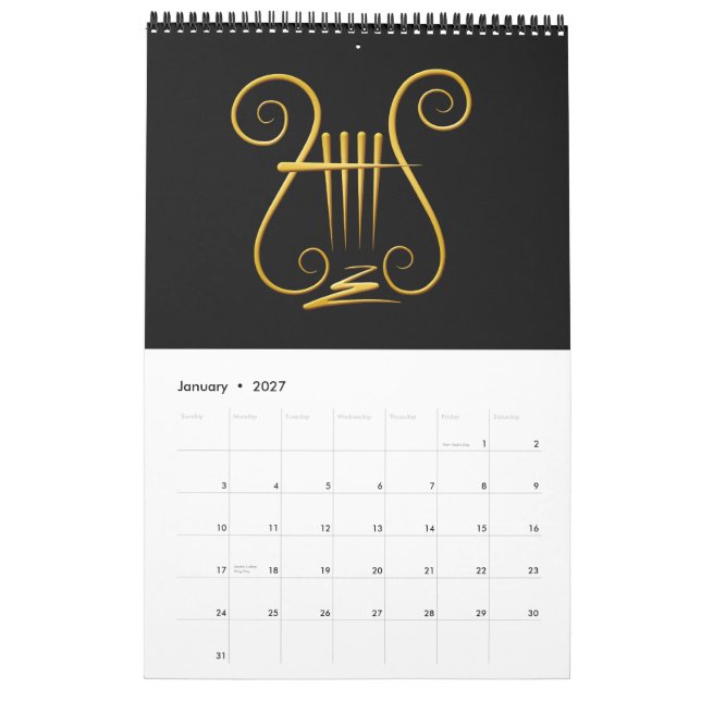 Calendrier Golden lyre (Jan 2027)