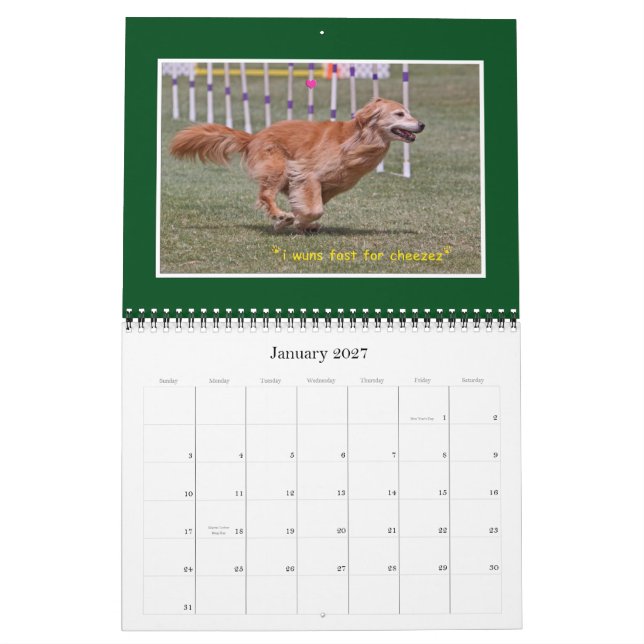 Calendrier Golden Retriever 2012 (Jan 2027)