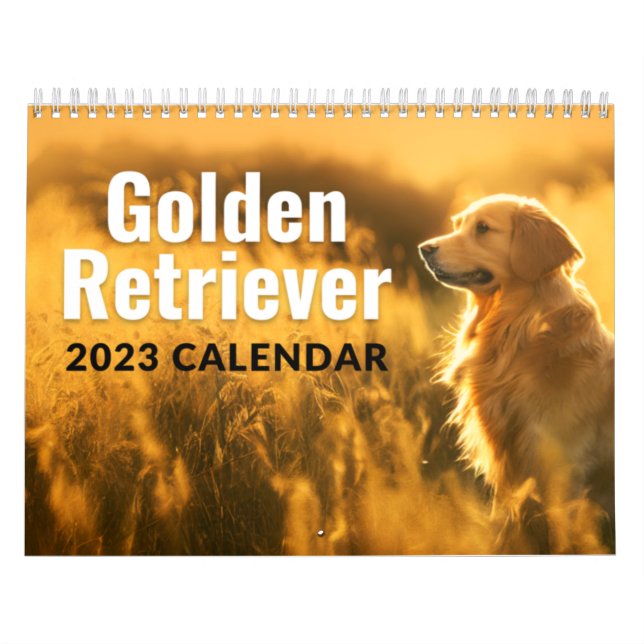 Calendrier Golden Retriever 2023 Monthly Wall Calendar  (Protection)