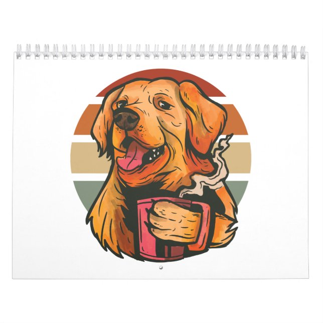 Calendrier Golden Retriever boit du café T-Shirt (Protection)