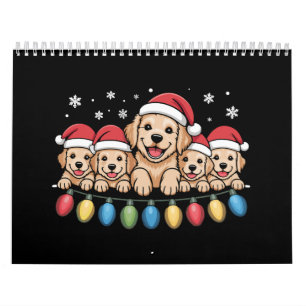 Calendrier Golden Retriever drôle de Noël Chiot Chien 