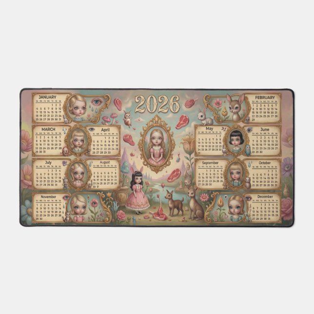 Calendrier Gothique Conte de Fées Poupée Mignonne  (Recto)