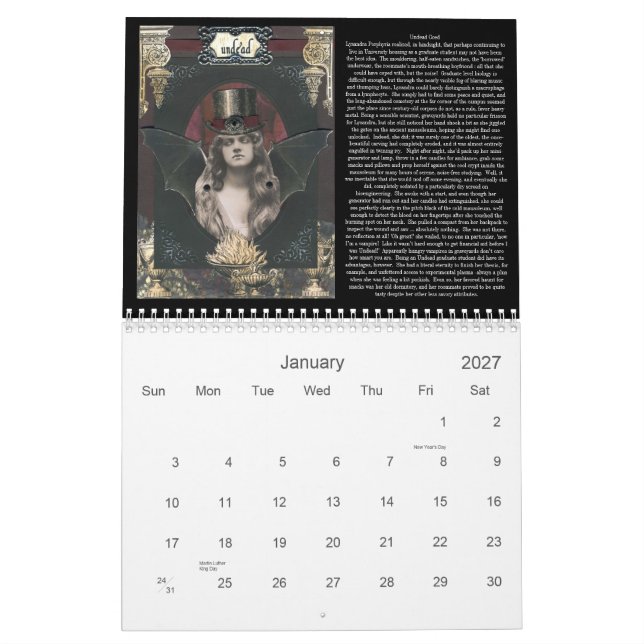 Calendrier Gothique macabre du biscuit 2012 de Winona (Jan 2027)