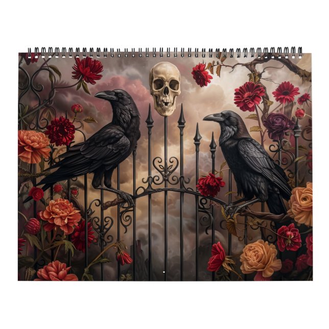 Calendrier Gothique Squelette Imaginaire crâne 2025 (Protection)