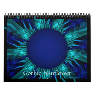 Calendrier Gothique Tournesol Trippy Floral Art