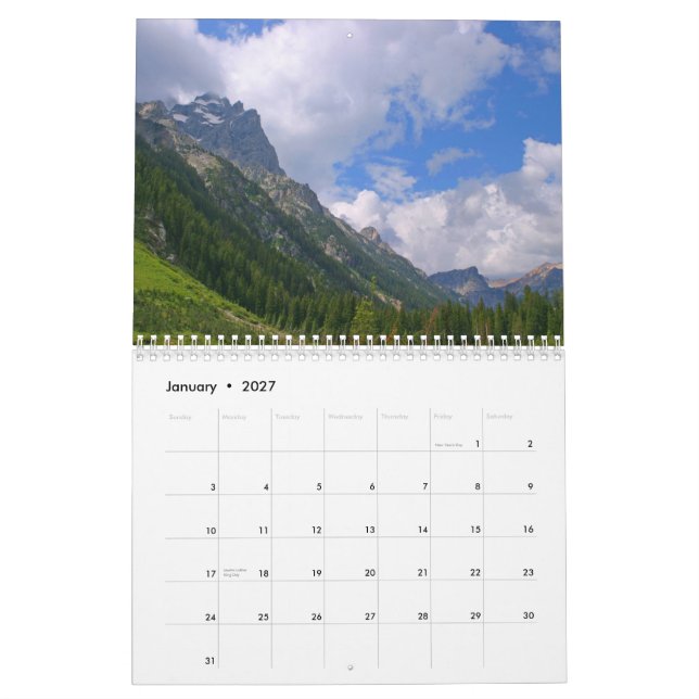Calendrier grand de parc national de 2009 Teton (Jan 2027)