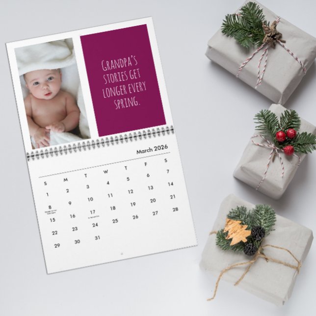 Calendrier Grandkids Photo Gifts funny slogan Calendar (Créateur téléchargé)