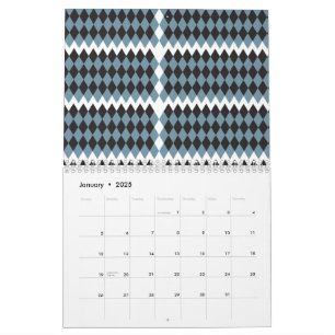 Calendrier graphique damé illustration haute,