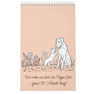 Calendrier Great Dane 18-Month Coloring Personalized
