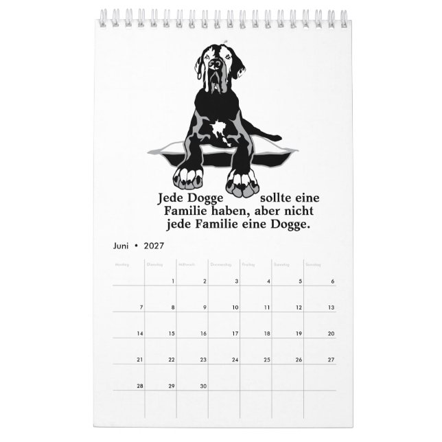Calendrier Great Dane Calendar Citations blanches (Jun 2027)