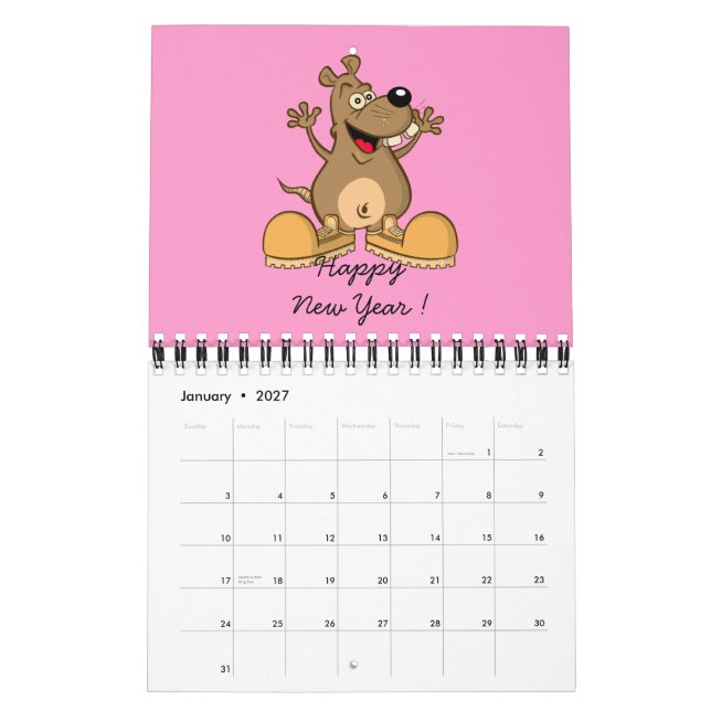 Calendrier Grenouille drôle de "art de bande dessinée" de (Jan 2027)