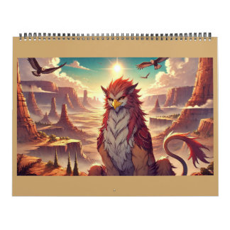 Calendrier Griffons, Dragons et paysages désolés