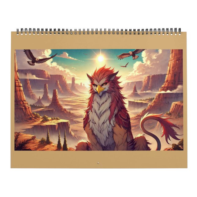 Calendrier Griffons, Dragons et paysages désolés (Protection)