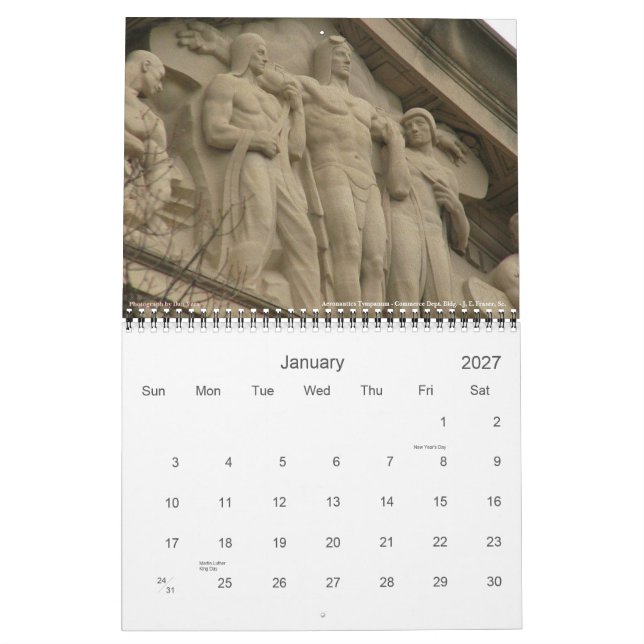 Calendrier Gros morceaux monumentaux de Washington, dc 2011 - (Jan 2027)