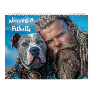 Calendrier Guerriers & Héros de chiens Pitbull