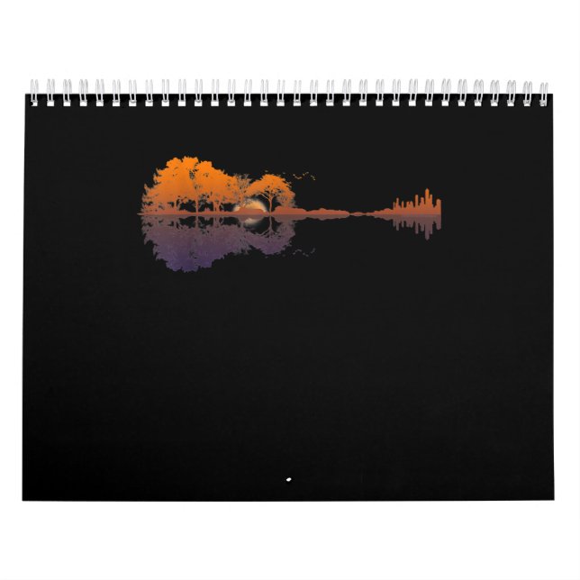 Calendrier Guitar Lake Shadow Love Guitar Gift Music Amoureux (Protection)