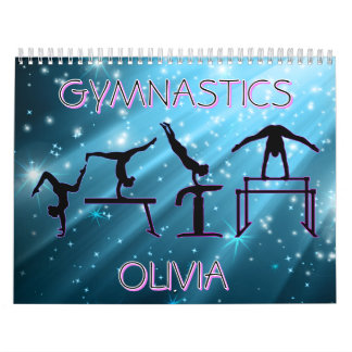 Calendrier Gymnastics Calendar Blue Starburst Gymnastics Pose