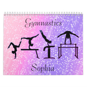 Calendrier Gymnastique Pastel rose et violet