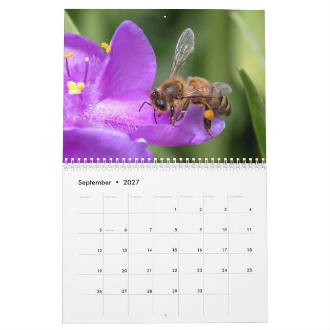 Calendrier Habille et personnel avec les abeilles Photo (Sep 2027)