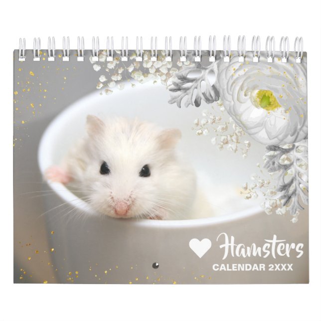 Calendrier Hammyville - Motivation Cute Hamster avec fleurs (Protection)