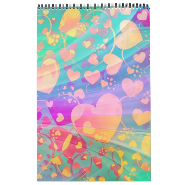 Calendrier Heart Love Motif Pastel Design (Protection)
