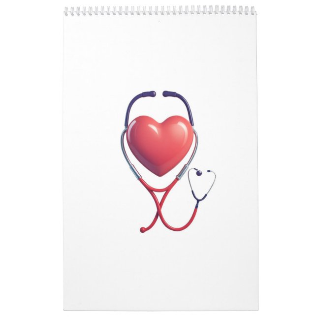 Calendrier Heart & Stethoscope Notebook | Medical School & Nu (Protection)