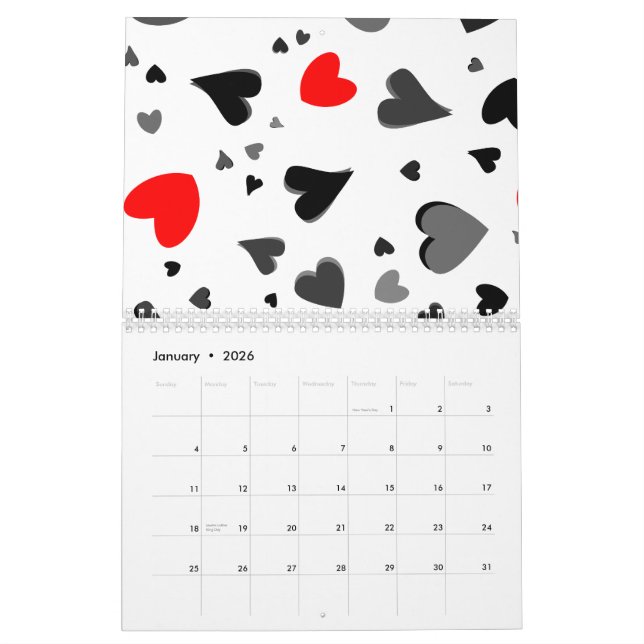 Calendrier  Hearts  (Jan 2026)