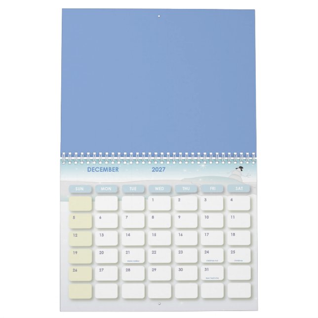 Calendrier Hibiscus fleurs et feuilles (Dec 2027)