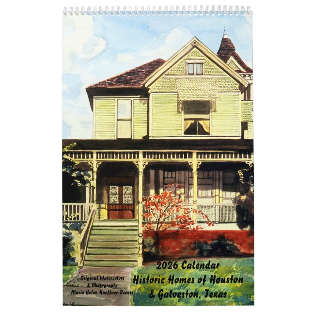 Calendrier Historic Homes, Houston & Galveston, 2026 Calendar (Protection)