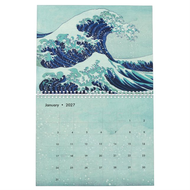 Calendrier Hokusai Blue Waves Summer (Jan 2027)