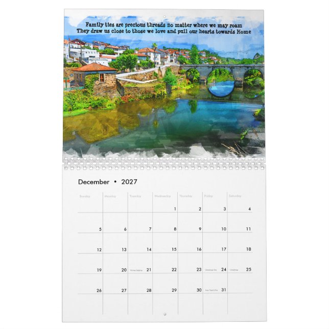 Calendrier Hommages à la famille (Dec 2027)