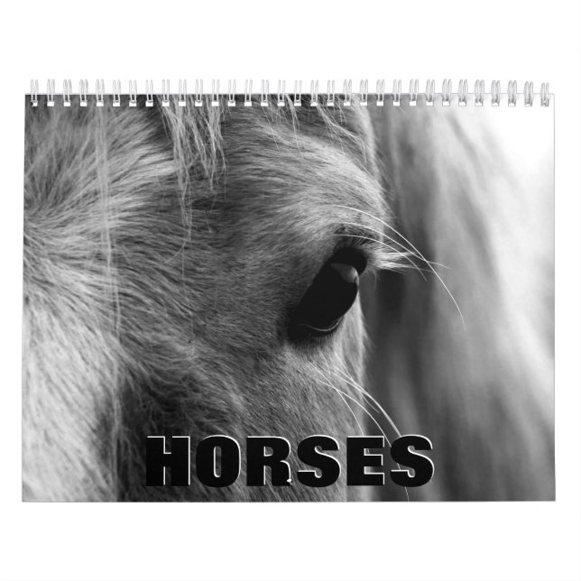 Calendrier Horaires des chevaux en noir et blanc (Protection)