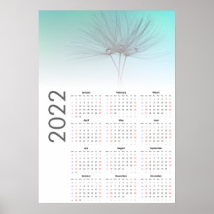 Calendrier horloges Pissenlit 2022 Affiche