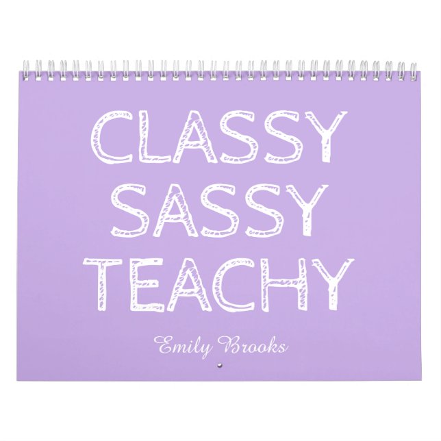 Calendrier Idée de cadeau personnalisé pour enseignant violet (Protection)