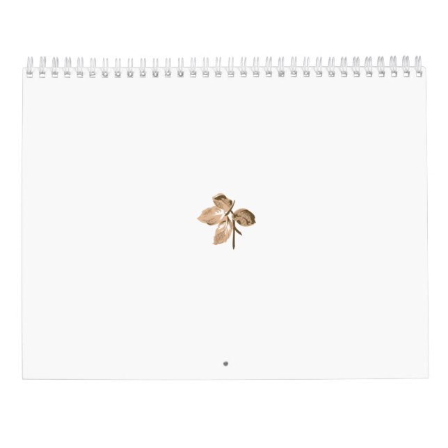 Calendrier Illustration Abstraite d'une branche beige clair (Dos)