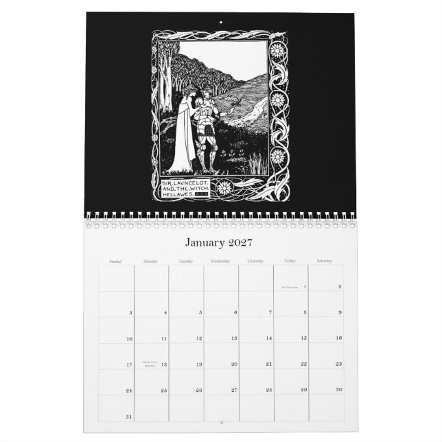 Calendrier Illustration-Aubrey Beardsley de Calendrier-Cru (Jan 2027)