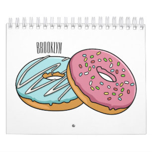 Calendrier Illustration de dessin animé sur le gâteau