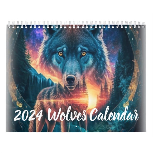 Calendrier Illustration Loup 2024 Art Calender (Protection)