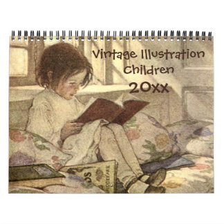Calendrier Illustration vintage Enfants et bébés
