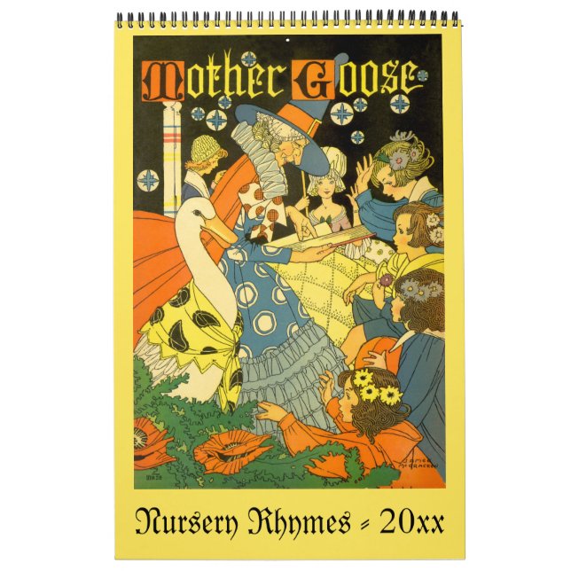 Calendrier Illustration vintage Mère Goose Nursery Rhymes (Protection)